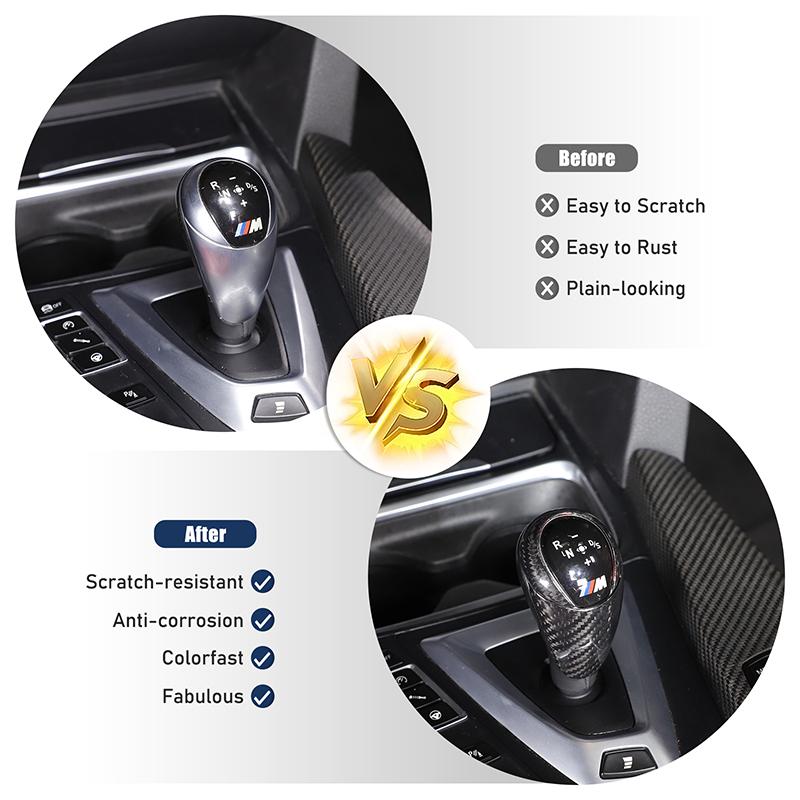 For BMW M3 F80 2014-2019 Real Carbon Fiber Car Gear Shift Shift Lever Decoration Gear Handle Cover Interior Accessories