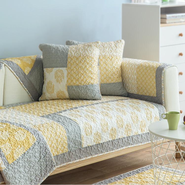 Cuscino per divano in cotone lavato nordico, universale in tutte le stagioni, semplice e moderno, asciugamano copricuscino universale all-inclusive co