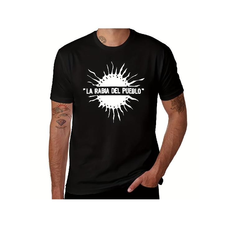 Keny Arkana French Graphic Vintage T- Shirt for Men - Black with Print The Rabies of Rebel Rabies White, Casual Round Neck T- Shirt, All Seasons S чёрный