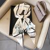 Spring, Autumn and Summer Silk Scarf Small Long Thin Decorative Shirt Bevel Scarf Thin Narrow Neck Protection Fashion Korean Scarf