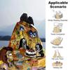 Little Mole Cartoon Animal Party Scene Print Flannel Blanket Soft Warm Throw Blanket for Sofa Bed Living Room