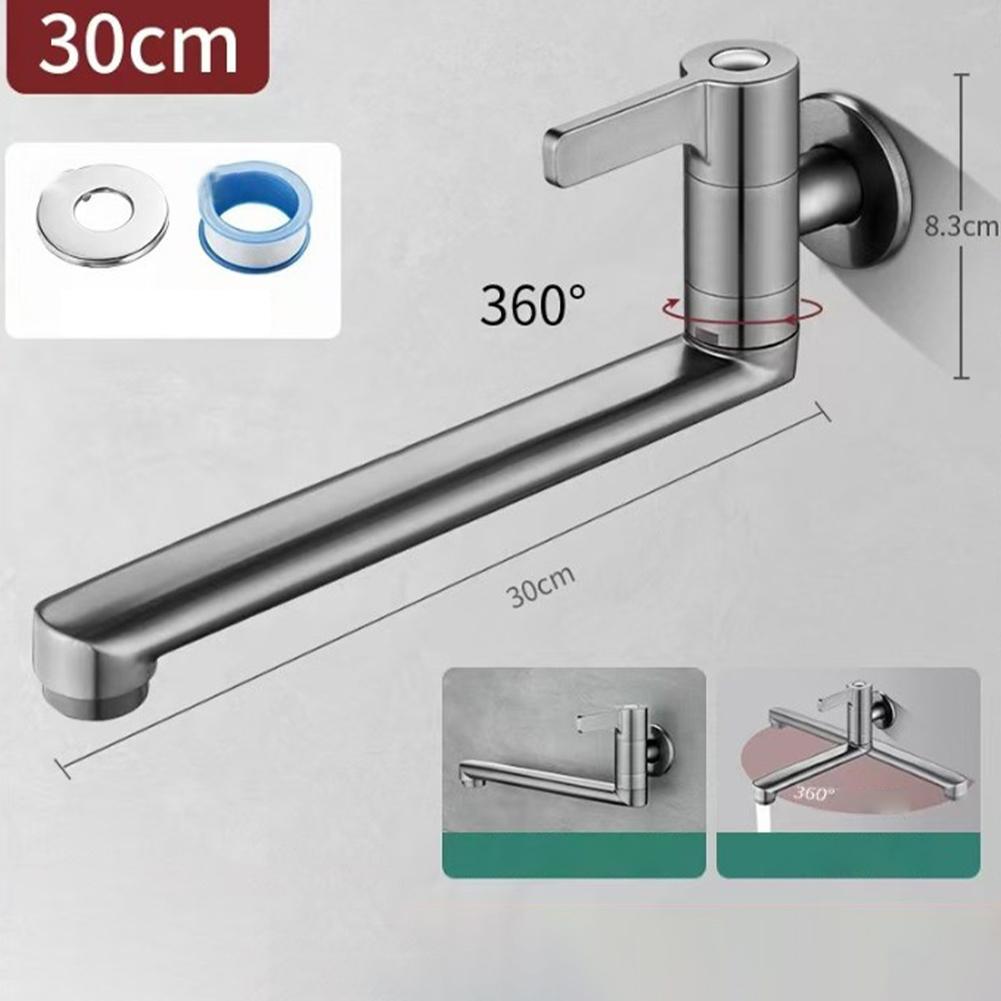 Extended Faucet Cold Kitchen Sink Faucet Kitchen Cleaning 304 Stainless Steel Cleaning Tap Easy Operation Flexible Rotation