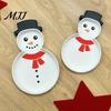 Christmas Snowman Serving Tray Tray, Holiday Party Decorative 3D Festive Snack Container Printed Platter Dish for Snacks, Candies, Goodies,