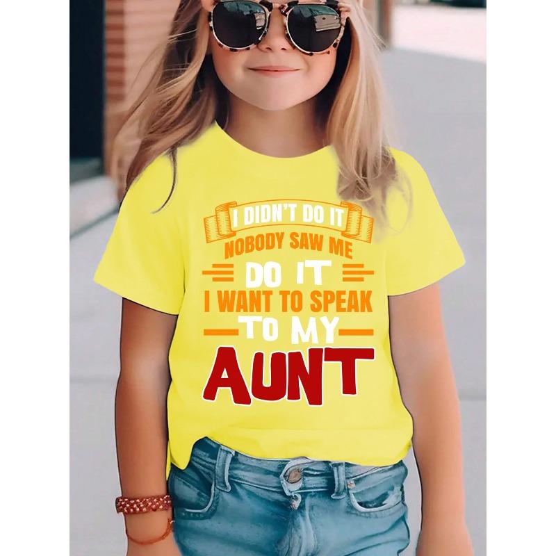 European Size Girls Round-neck Short-sleeved T-shirt with Unique English Patterns