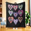 One Flannel Blanket with Heart-shaped Eye Pattern, High-definition Digital Print, All-season Use, Sofa Throw, Skin-friendly and Soft 100% Polyester, T