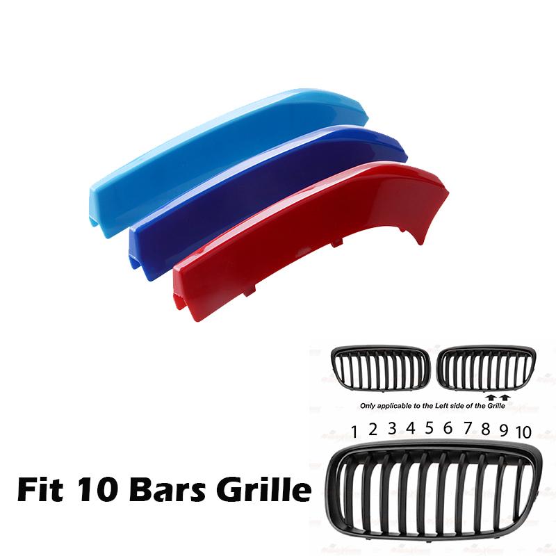 Kidney Front Grill Decal Strips Grille Cover Clip Trim Fit For BMW 2 Series F45 F46 2012-2017 9 10 12 Slats Decorative