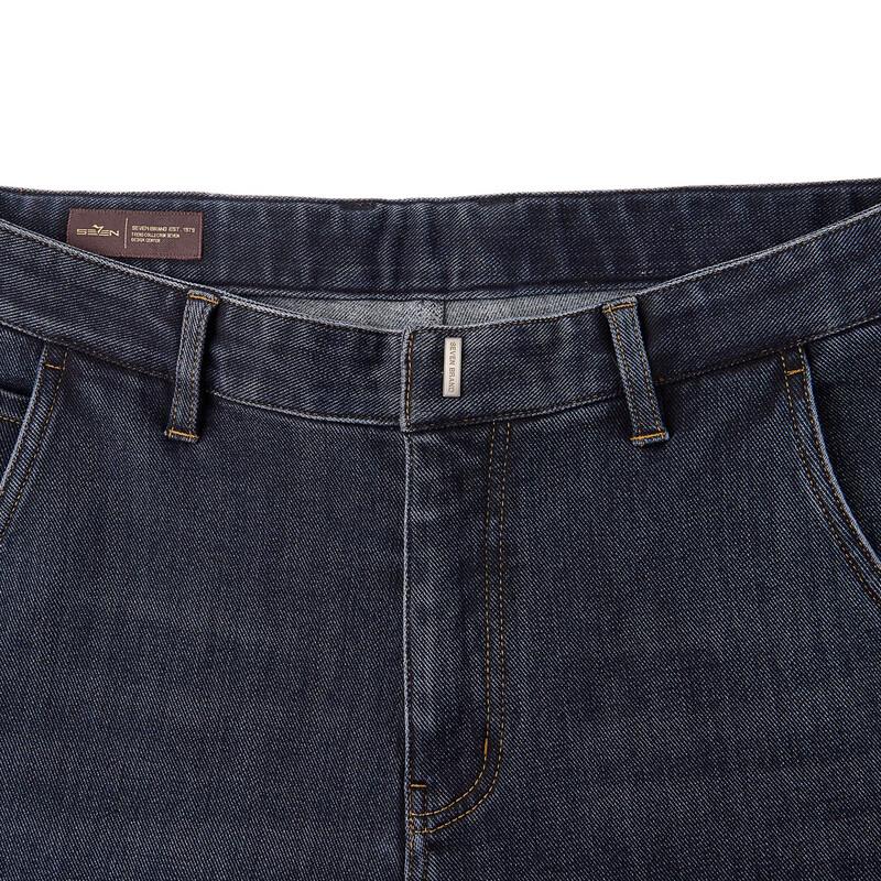 Qipai Men's Wool Blend Straight Leg Stretch Jeans