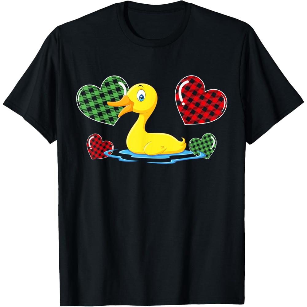 Funny Love Heart Duck Valentine s Day Cotton Men T Shirt XXL чёрный