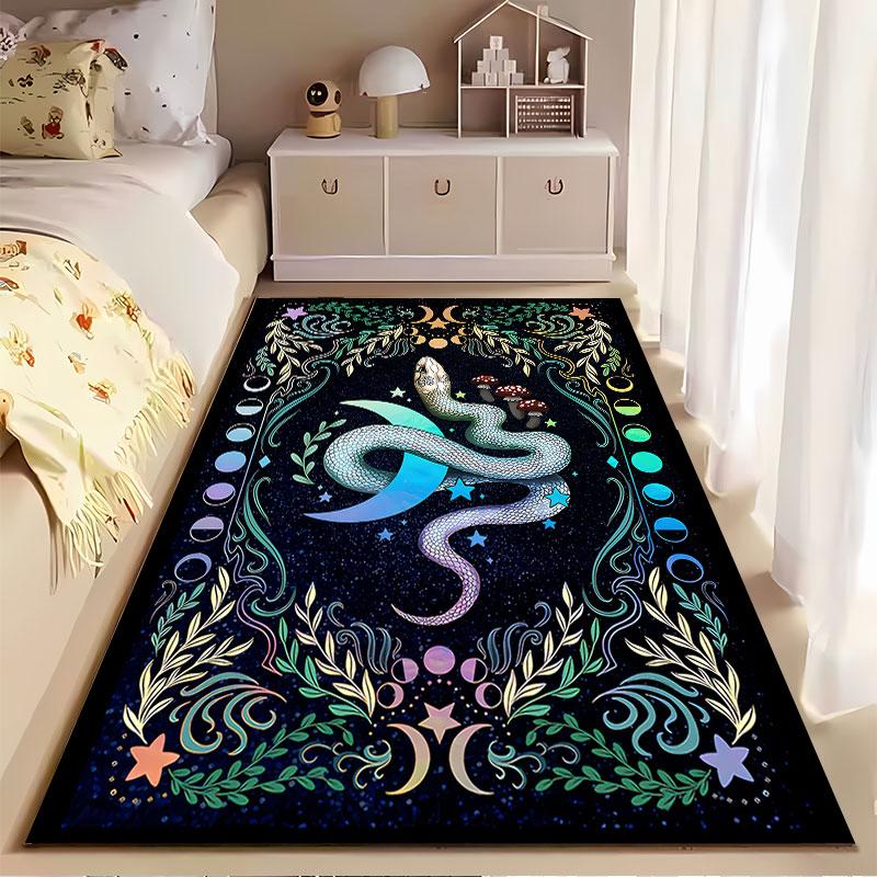 Mystical Snake Moon Carpet Suitable As a Non-slip Mat for the Living Room or Bedroom Sofa