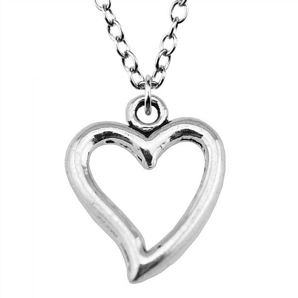 Peach Heart Love Letter Tags Pendant Antique Bronze Silver Metal Boys Collar Necklace Best Seller Gift