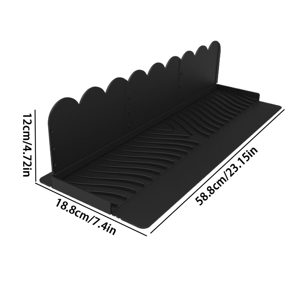 

1pcs Silicone Sink Baffle Splash Guard With Suction Cups Non Slip Water Dam For Washing Dishes And Vegetables Adhesive Partition чорний