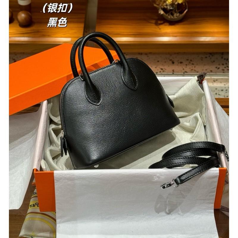 Mini Shell Bag Top Grain Leather Crossbody Shoulder Handbag Small Bowling Women