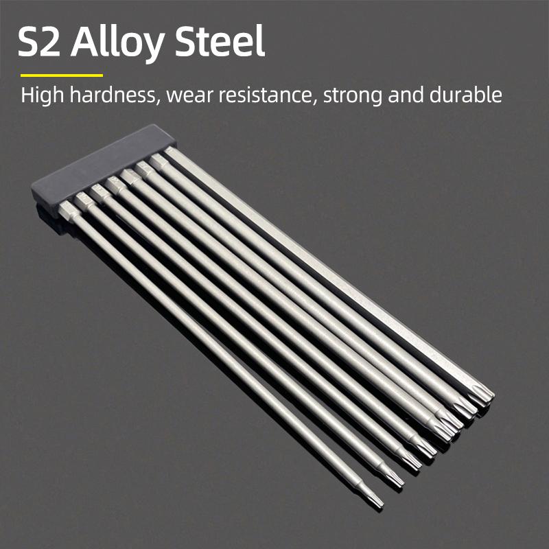 200mm Torx Screwdriver Bits Magnetic Hollow Plum Blossom Head S2 Steel Security Bit T6-T40 1/4'' Hex Shank Hand Power Tools