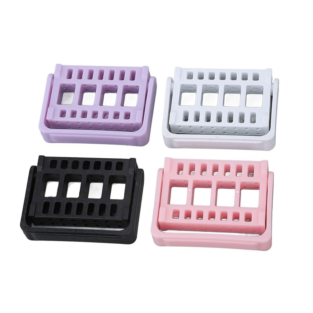 4pcs Nail Drill Bit Holder Stand Home Salon Dustproof Nail Drill Bit Display Organizer Storage Container Box
