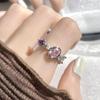 Hearts Poker Love Open Ring Female Niche Design Sweet Cool Zircon Index Finger Ring Personality