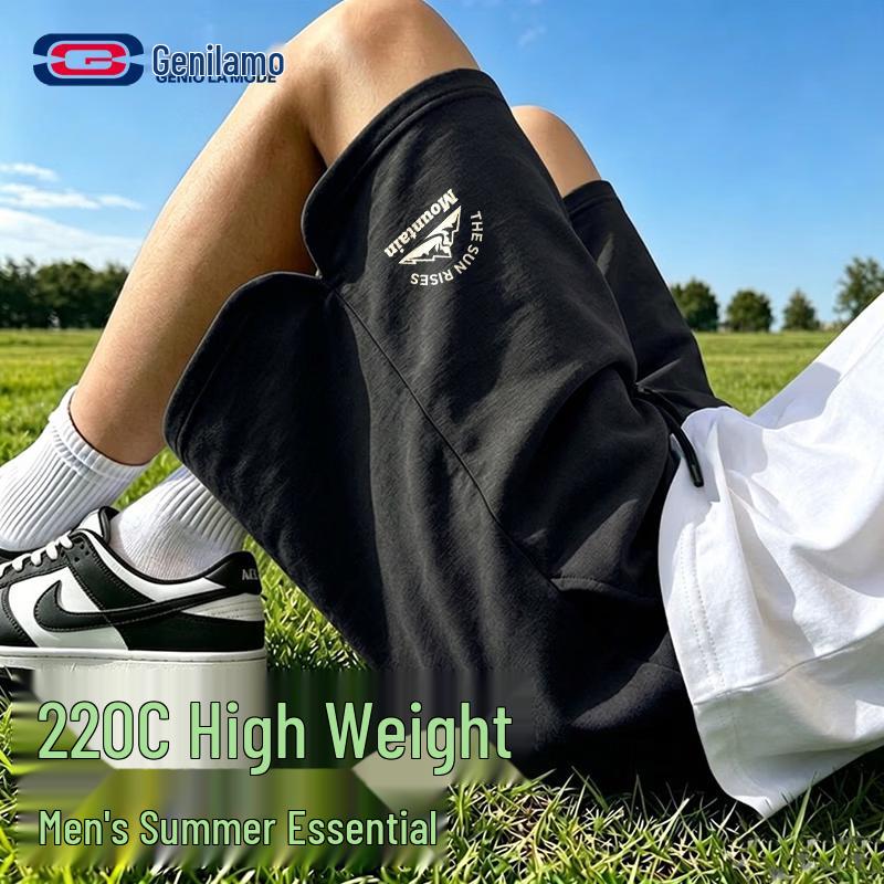 GENIOLAMODE Men s Loose Fit Knit Sports Shorts L