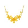 Luxury Pure Gold Real Gold Women's One-piece Chain Flower Necklace Sansheng Clavicle Chain