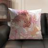 Anime C-Cardcaptor S-Sakura Pink Cushion Cover Natural Linen Organic Fabric Double-Sided Printing Sofa Home Decor Pillow Case