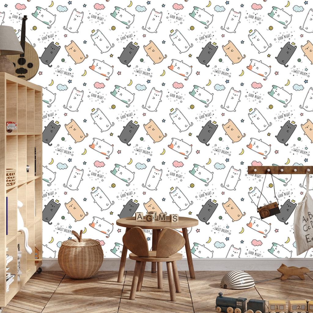 Sleeping kittens wallpaper for living room and bedroom 50x1000