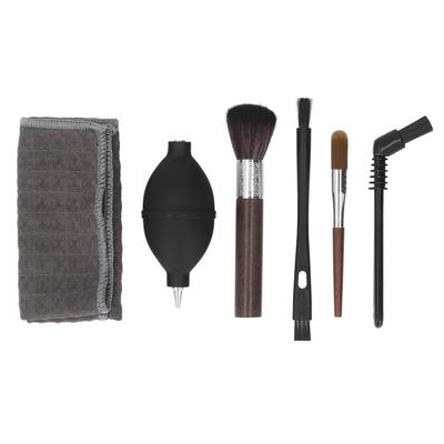 6pcs Coffee Machine Brush Set Wooden Nylon Brushes Towel Coffee Maker Cleaning Brush Kit for Coffee
