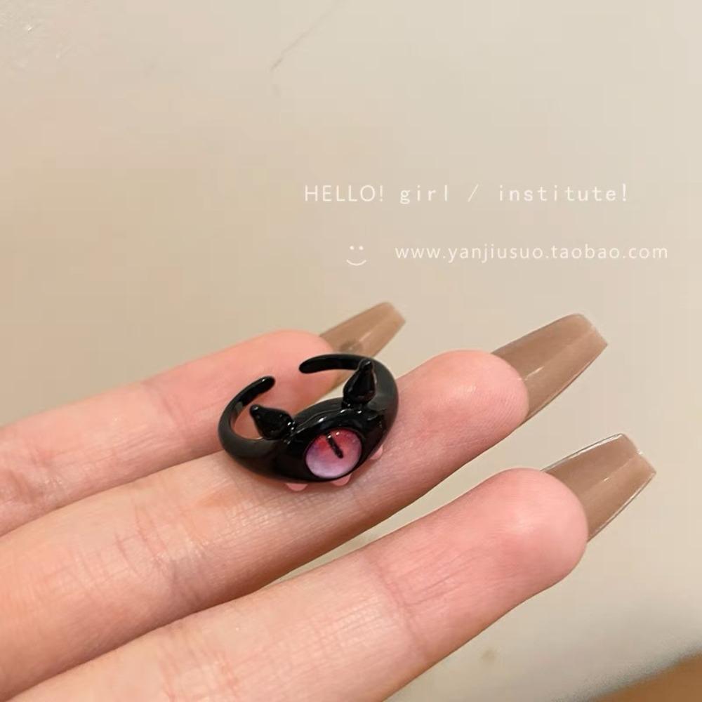 Rolig Liten Monsterring Mun Stor Ögon Pojke Korv Pekfingerring Söt Cool Tecknad Söt Flickvän Parring Smycke