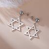  Star of David Stud Earrings Women Stainless Steel Silver Color Classic Six-pointed Star Earrings Jewish Amulet Jewelry