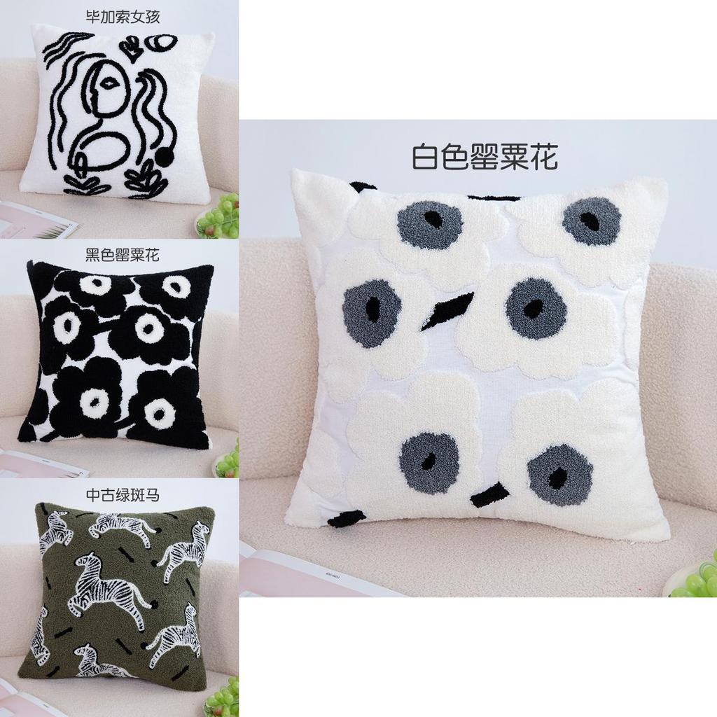 Nordic Style Geometric Throw Pillow With Embroidery For Living Room Decor