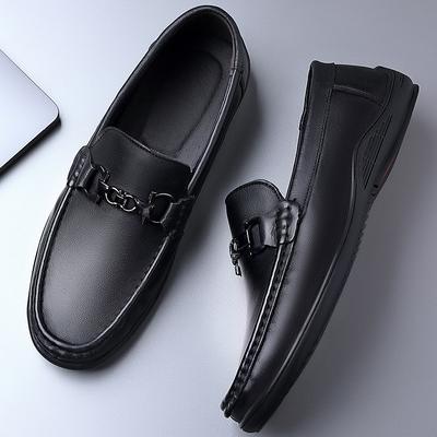Herren Klassische Schnalle Slipper Mokassins Herren Slip-On Casual Business Schuhe Kuh Echtleder Herren Outdoor Fahr-Flats