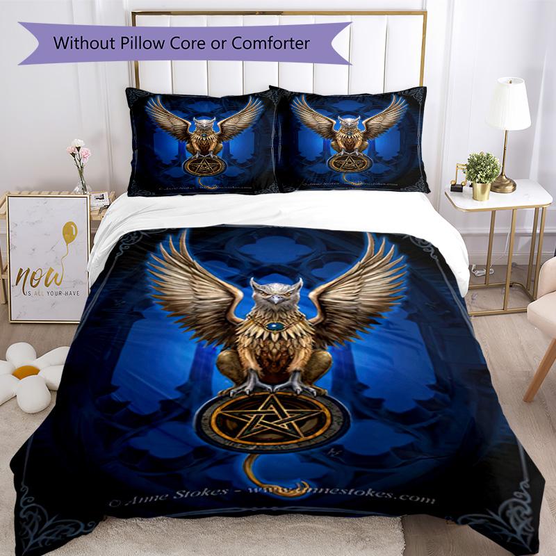 Set Biancheria da Letto Stile Gotico Traspirante Copripiumino con Federe Biancheria da Letto Decorativa per Camera da Letto Decorazione Casa Regalo di Compleanno