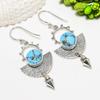 Copper Blue Turquoise Gemstone 925 Solid Sterling Silver Earrings Beautiful Earring For Birthday Gift