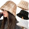 Winter Casual Soft Faux Fur Panama Hat Sun Cap Fisherman Cap Bucket Hat