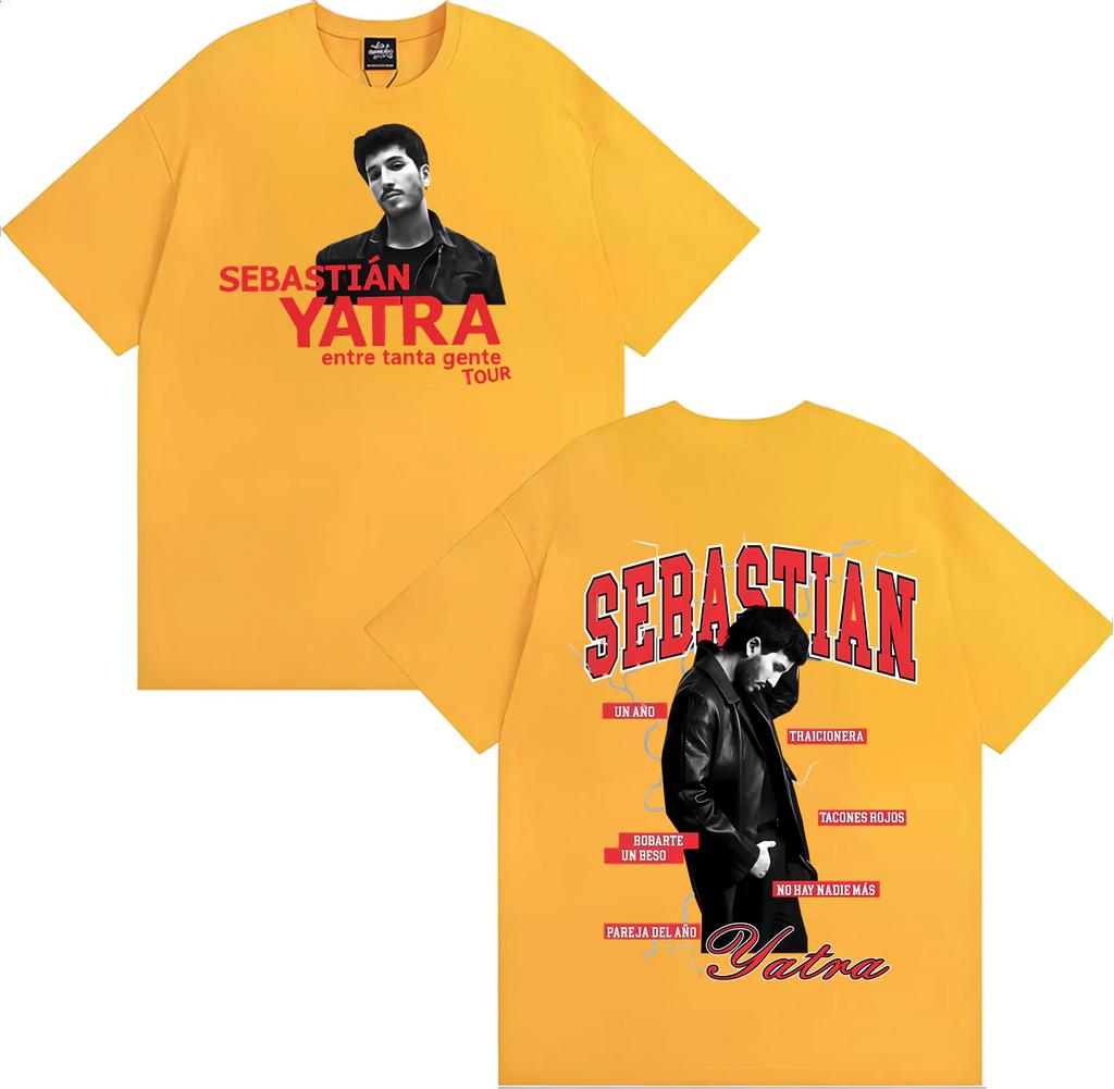 Sebastian Yatra Entre Tanta Gente Tour 2026 T Shirts Unisex Women Summer Gothic High Street Tshirt Vintage Casual Cotton Tee Shirt