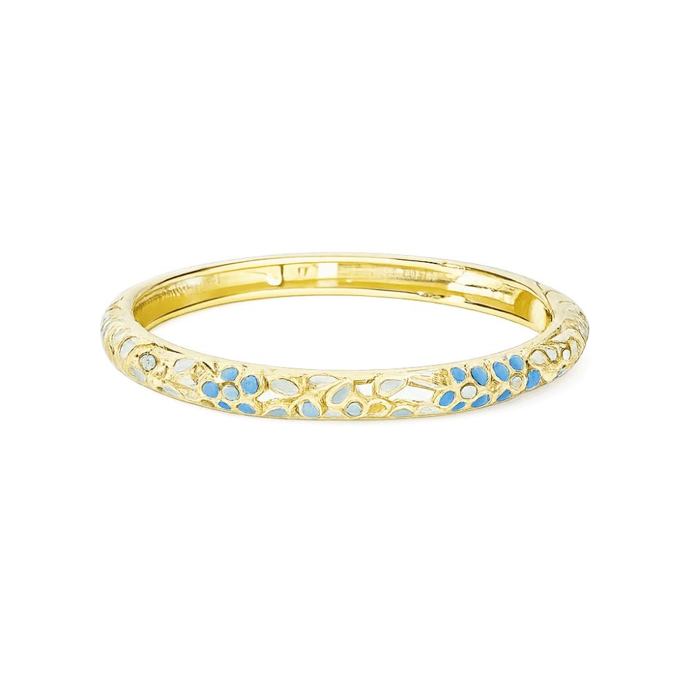 Traditional Flower Crystal Bangle Colorful Women's Hand Bracelet Vintage Cloisonne Bangle Ladies
