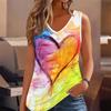 3D Heart Symbol Print Tank Tops for Women Workout Yoga Gym Printed Summer Sport Shirts Plus Size Vests