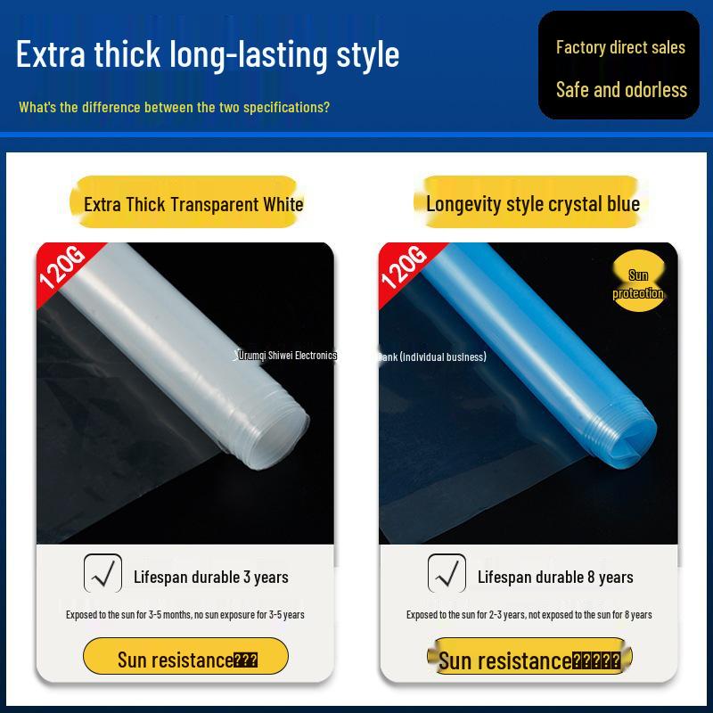 Thickened Waterproof Transparent Tarpaulin for Outdoor Rain and Sun Protection