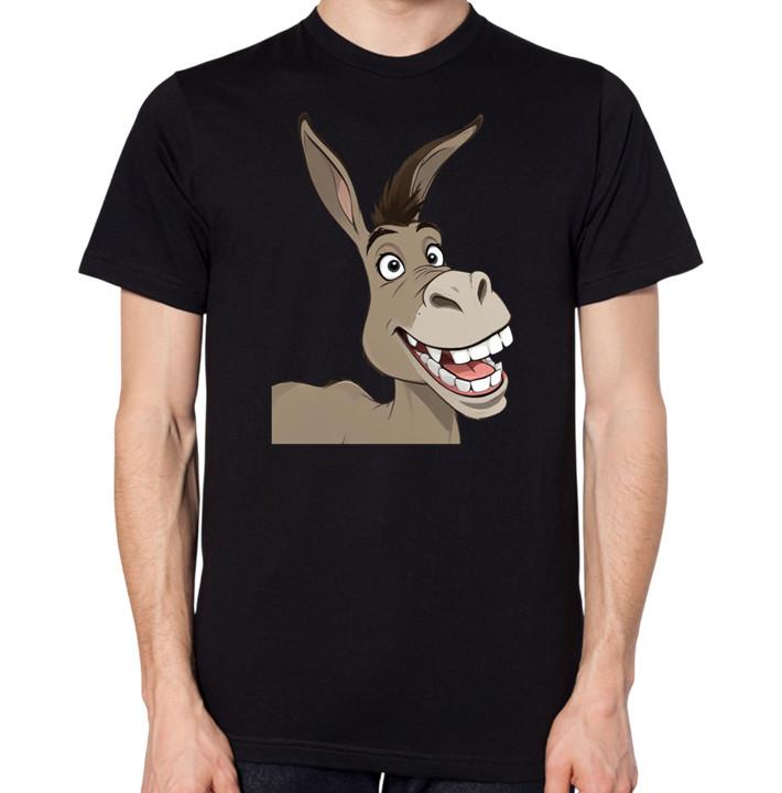 Cartoon Donkey Smiling T-Shirt Men Women Unisex Top 4XL