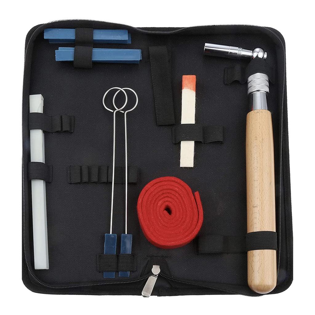 Dreld Piano Tuning Tool Kit, 11-Piece Set, Professional Piano Maintenance Tools, Tuning Mute, Tuning Hammer Wrench, and More, with Storage Case