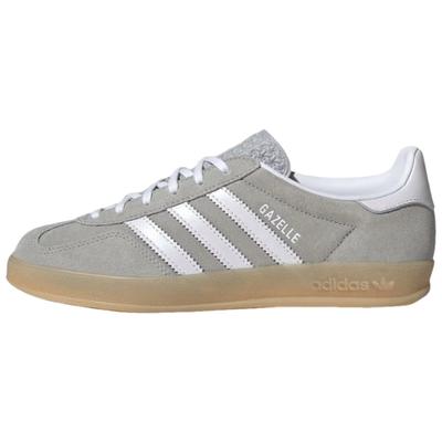 Originals GAZELLE INDOOR Abrasion Resistant Low Top Skateboard Shoes Women's Gray Sneakers JQ7008