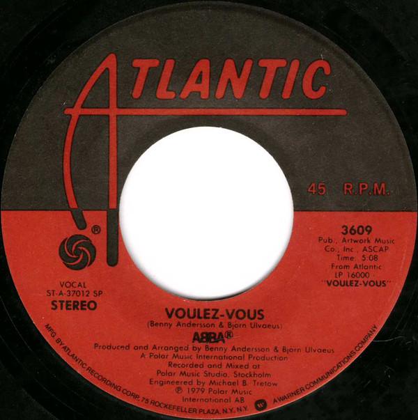 7-дюймовая пластинка ABBA VoulezVous 3609 Atlantic 1979 США SoulFunk Б/у