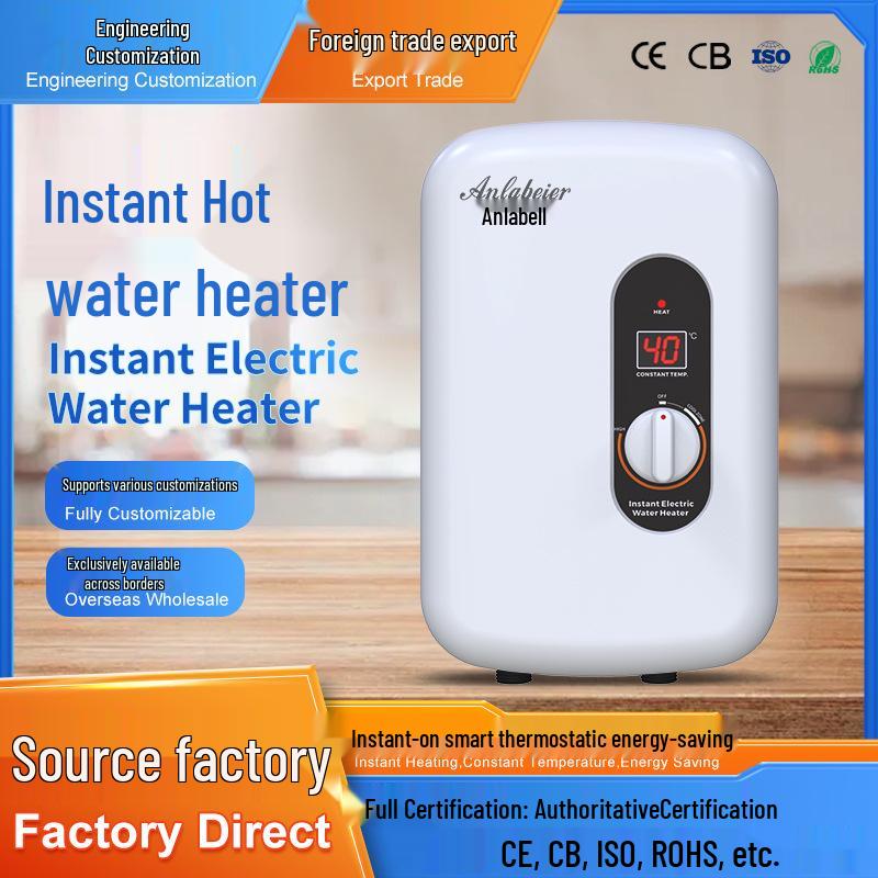 Compact Electric Water Heater with Adjustable Temperature for Shower and Bath, CE CB Certified