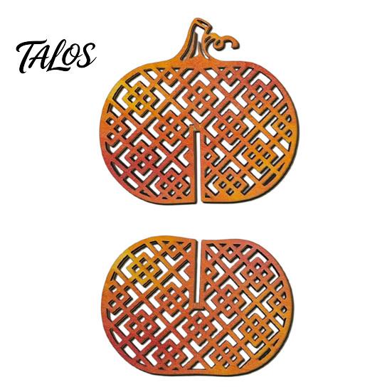 Thanksgiving Seasonal Tabletop Decor Wooden Pumpkin Decor, Vintage Striped Hollow Carved Ornament Halloween Tiered Tray Ornaments for Home Party,