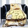 Manta de franela con estampado de PomPompurin, una manta para la siesta, cálida, cómoda y suave, adecuada para sofás, camas, etc.