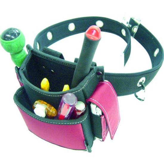 TRUSCO Waist Pouch with Cell Phone Two-Tier Holder, Black, TWP2-BK