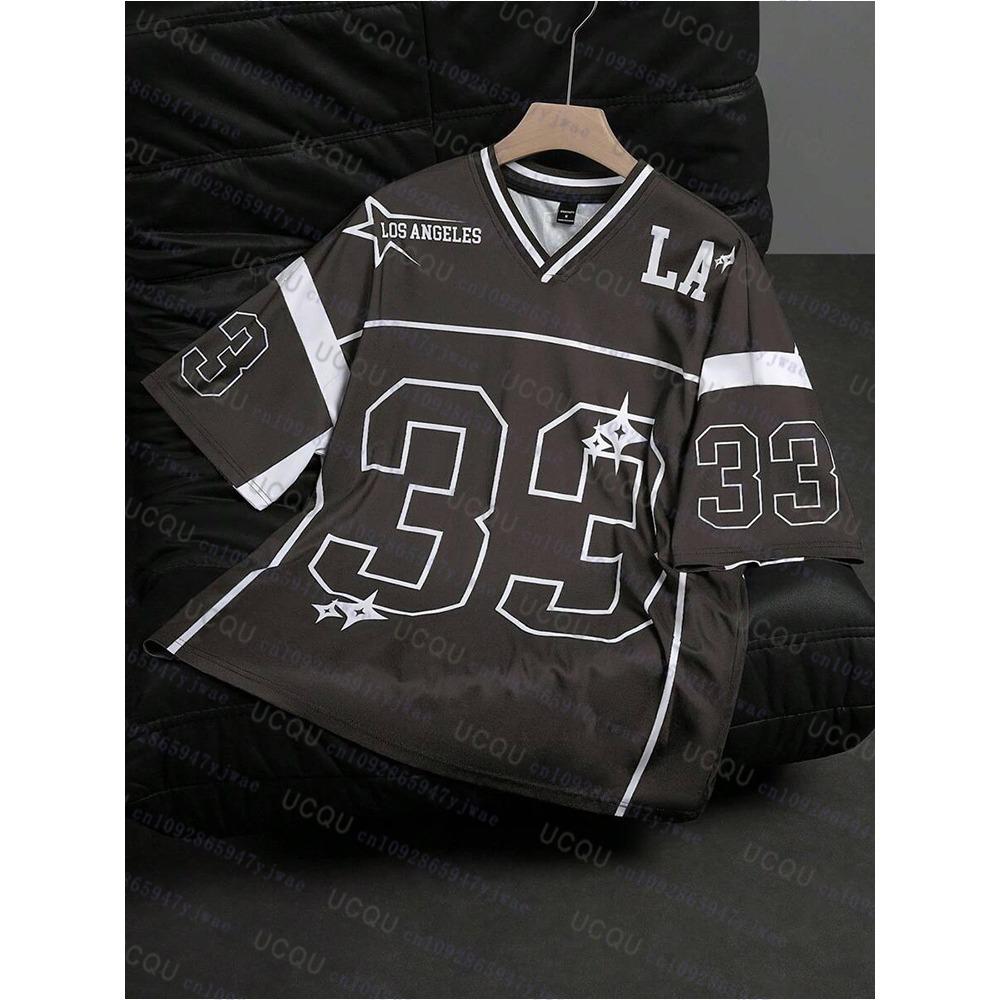 

Лос-Анджелес №33 Футбольная майка Модная повседневная футболка с V-образным вырезом Спортивная футболка Оверсайз Мужская футболка Одежда Уличная одежда Футболка для родителей и детей 6XL