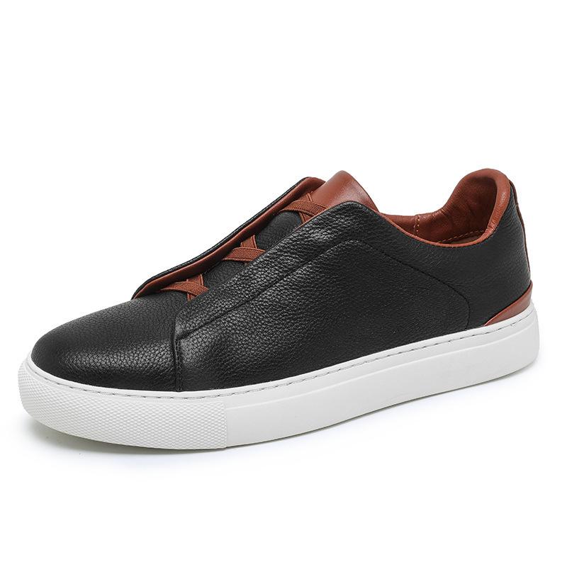 Men s Trendy White Leather Casual Sneakers for Autumn: Versatile, Stylish, and Comfortable 39