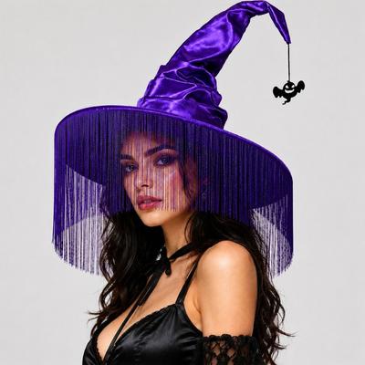 Ghost Spider Pendant Halloween Witch Hat Gothic Cosplay Accessories Masquerade Cap  Cosplay Event