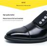 Herren Allwetter Spitz zulaufende Britische Leder Patchwork Slip-On Lässige Formelle Schuhe