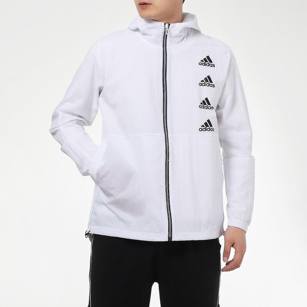 Adidas Jackets Men's White Hooded Moderate Other (Unisex) Jackets GK9419