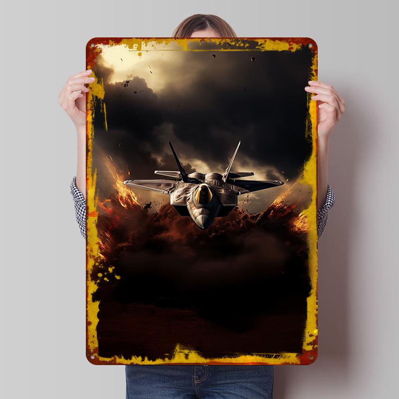 

F22 Raptor V12 Tinplate Poster Customized Wall Art Vintage Retro Metal Signs for Garage Decoration Room Luxury Home Decor Items 7.9x11.8In(20x30cm)