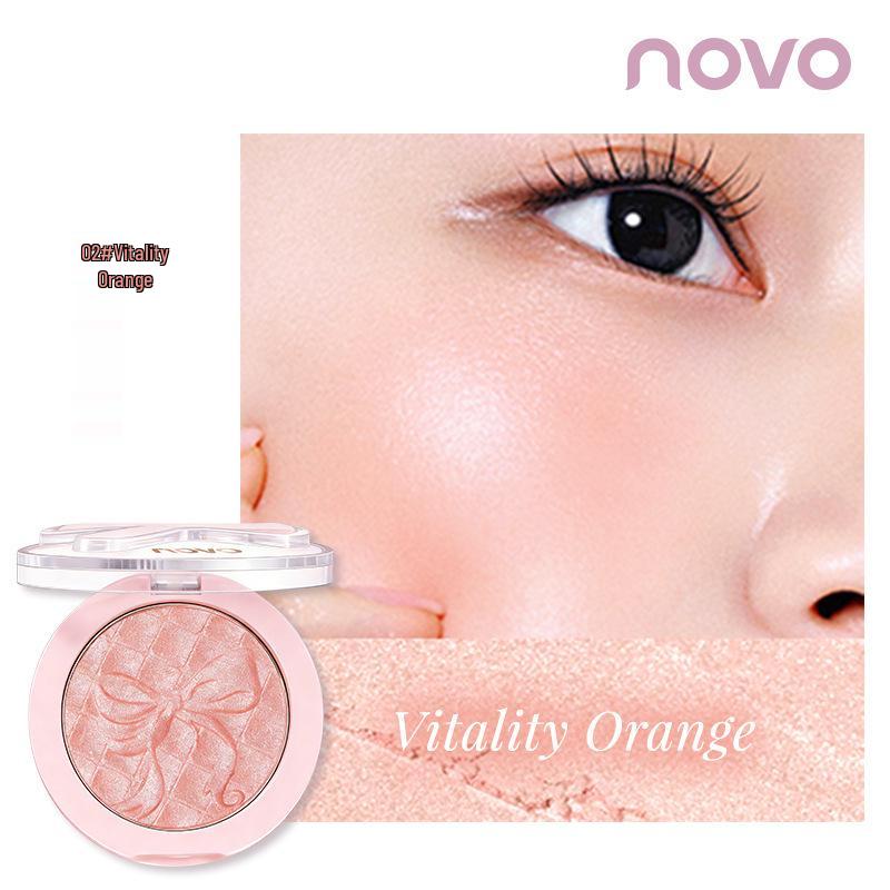 

Novo Pink Satin Pearlescent Blush & Highlighter: Energize and Brighten Skin with a Natural, Long-Lasting Radiance.